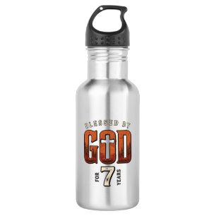 Von Gott gesegnet 7 Jahre Vintage Christliches T-S Edelstahlflasche