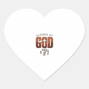 Von Gott Gesegnet 7 Jahre Vintage Christliches T-S Herz-Aufkleber