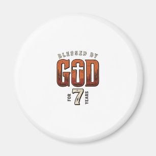 Von Gott gesegnet 7 Jahre Vintage Christliches T-S Magnet