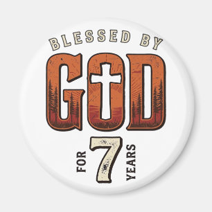 Von Gott Gesegnet 7 Jahre Vintage Christliches T-S Magnet