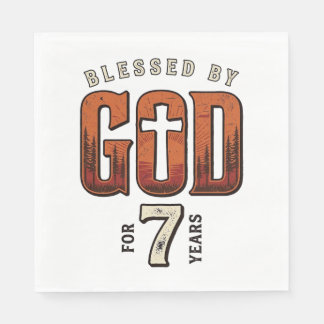 Von Gott gesegnet 7 Jahre Vintage Christliches T-S Serviette