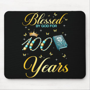 Von Gott gesegnet für 100 Jahre alt 100. Geburtsta Mousepad
