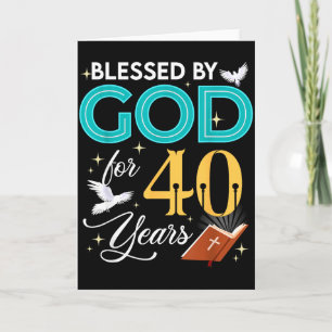 Von Gott gesegnet für 40 Jahre alt 40. Geburtstag Karte