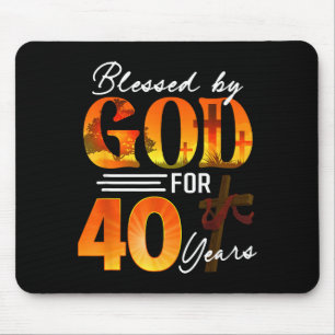 Von Gott gesegnet für 40 Jahre altes Geschenk 40. Mousepad