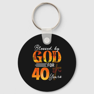 Von Gott gesegnet für 40 Jahre altes Geschenk 40. Schlüsselanhänger