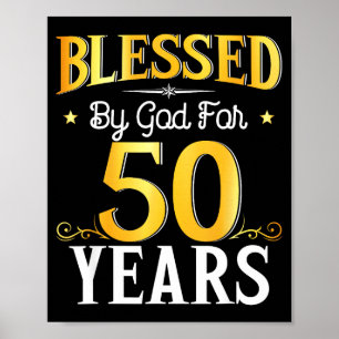 Von Gott gesegnet für 50 Jahre 50. Geburtstag Männ Poster