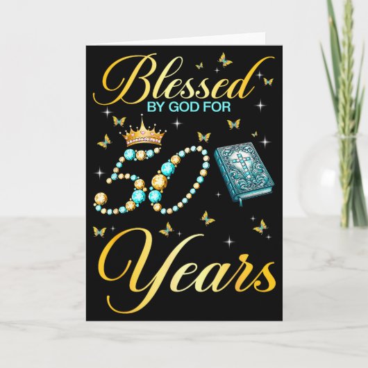Von Gott gesegnet für 50 Jahre alter Christ 50. Ge Karte (Vorderseite)