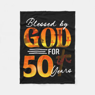 Von Gott gesegnet für 50 Jahre altes Geschenk 50. Fleecedecke
