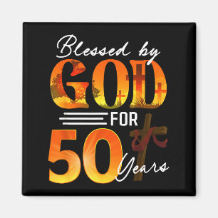 Von Gott gesegnet für 50 Jahre altes Geschenk 50. Magnet