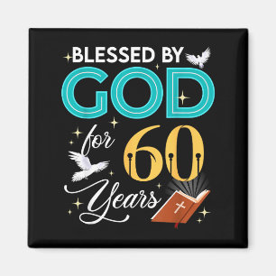 Von Gott gesegnet für 60 Jahre alt 60. Geburtstag Magnet