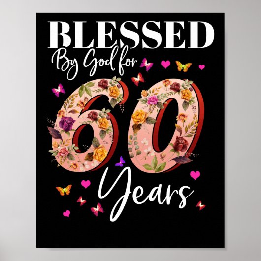 Von Gott gesegnet für 60 Jahre Geburtstag Poster (Vorne)