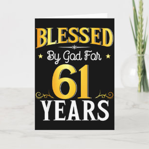 Von Gott gesegnet für 61 Jahre 61. Geburtstag Männ Karte