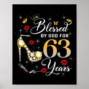 Von Gott gesegnet für 63-jährige Frauen 63. Geburt Poster