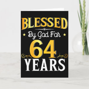 Von Gott gesegnet für 64 Jahre 64. Geburtstag Männ Karte