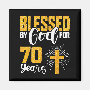 Von Gott gesegnet für 70 Jahre alt 70. Geburtstag  Magnet