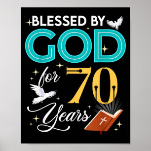 Von Gott gesegnet für 70 Jahre alt 70. Geburtstag Poster