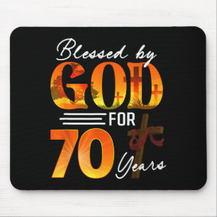 Von Gott gesegnet für 70 Jahre altes Geschenk 70. Mousepad