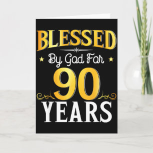 Von Gott gesegnet für 90 Jahre 90. Geburtstag Männ Karte