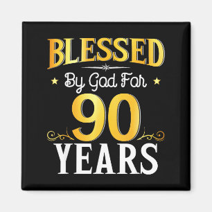 Von Gott gesegnet für 90 Jahre 90. Geburtstag Männ Magnet