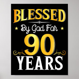 Von Gott gesegnet für 90 Jahre 90. Geburtstag Männ Poster