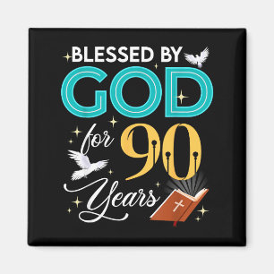 Von Gott gesegnet für 90 Jahre alt 90. Geburtstag  Magnet
