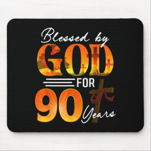 Von Gott gesegnet für 90 Jahre altes Geschenk 90. Mousepad