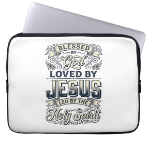 Von Gott gesegnet Jesus Heiliger Geist Vintage-Shi Laptopschutzhülle