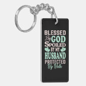 Von Gott gesegnet, verwöhnt von meiner Ehefrau Schlüsselanhänger (Vorderseite links)