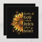 Von Gott gesegnet - von Jesus geliebt, Sonnenblume Einladung (Vorne/Hinten)