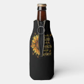 Von Gott gesegnet - von Jesus geliebt, Sonnenblume Flaschenkühler (Flasche Rückseite)