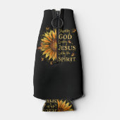 Von Gott gesegnet - von Jesus geliebt, Sonnenblume Flaschenkühler (Rückseite)