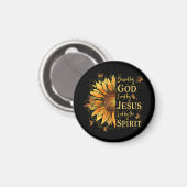Von Gott gesegnet - von Jesus geliebt, Sonnenblume Magnet (Vorderseite/Rückseite)