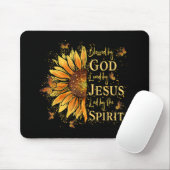 Von Gott gesegnet - von Jesus geliebt, Sonnenblume Mousepad (Mit Mouse)