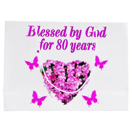 VON GOTT SEIT 80 JAHREN GESCHLOSSENE FLORALKONSTRU GROßE GESCHENKTÜTE (Rückseite)