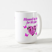 VON GOTT SEIT 80 JAHREN GESCHLOSSENE FLORALKONSTRU KAFFEETASSE (VorderseiteRechts)