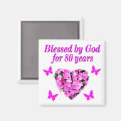 VON GOTT SEIT 80 JAHREN GESCHLOSSENE FLORALKONSTRU MAGNET (Vorderseite/Rückseite)