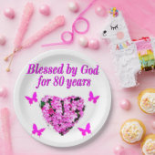 VON GOTT SEIT 80 JAHREN GESCHLOSSENE FLORALKONSTRU PAPPTELLER (Party)