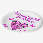 VON GOTT SEIT 80 JAHREN GESCHLOSSENE FLORALKONSTRU PAPPTELLER (Schrägansicht)