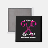 Von Gottes Gnade bin ich ein Brustkrebsüberlebende Magnet (Vorderseite/Rückseite)