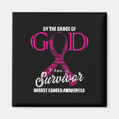 Von Gottes Gnade bin ich ein Brustkrebsüberlebende Magnet (Vorne)