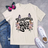 Von Gottes Liebe Butterfly Retro Floral transformi Tri-Blend Shirt