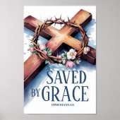 Von Grace gerettet Christliche Mauerkunst Poster (Vorne)