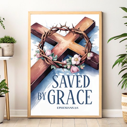 Von Grace gerettet Christliche Mauerkunst Poster