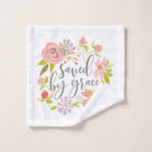 Von Grace gerettet - Ephesianer 2:8 Badhandtuch Set (Waschlappen)