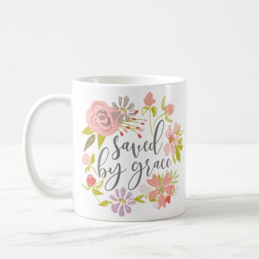 Von Grace gerettet - Ephesianer 2:8 Kaffeetasse (Links)