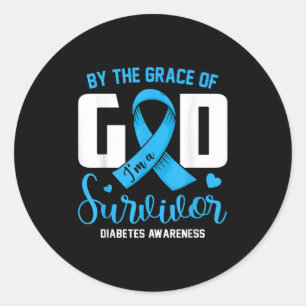 Von Grace God Im a Survivor Diabetes Survivor C Runder Aufkleber
