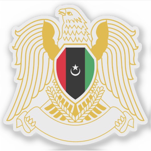 Von Haftar verwendete libysche Wappen Aufkleber (Vorderseite)