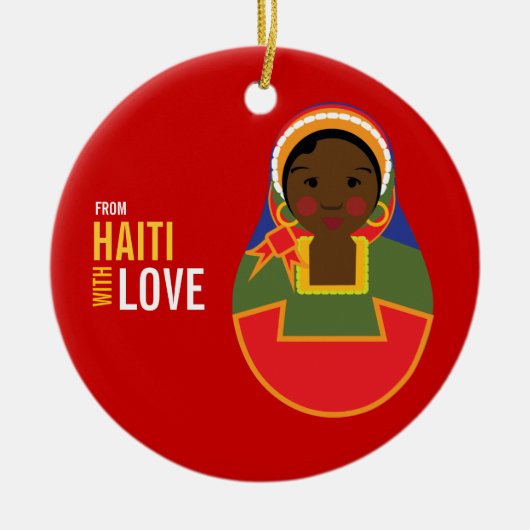 Von Haiti mit Liebe-Adoptions-Andenken Keramik Ornament (Vorne)