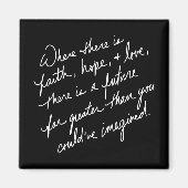 Von Hand geschriebene Glaube Hoffnung und Liebe sp Magnet (Vorne)