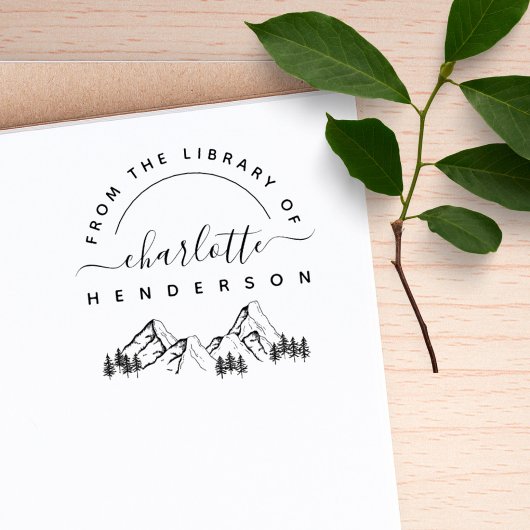 Von Hand gezeichnet Berge, modern aus dem Biblioth Gummistempel